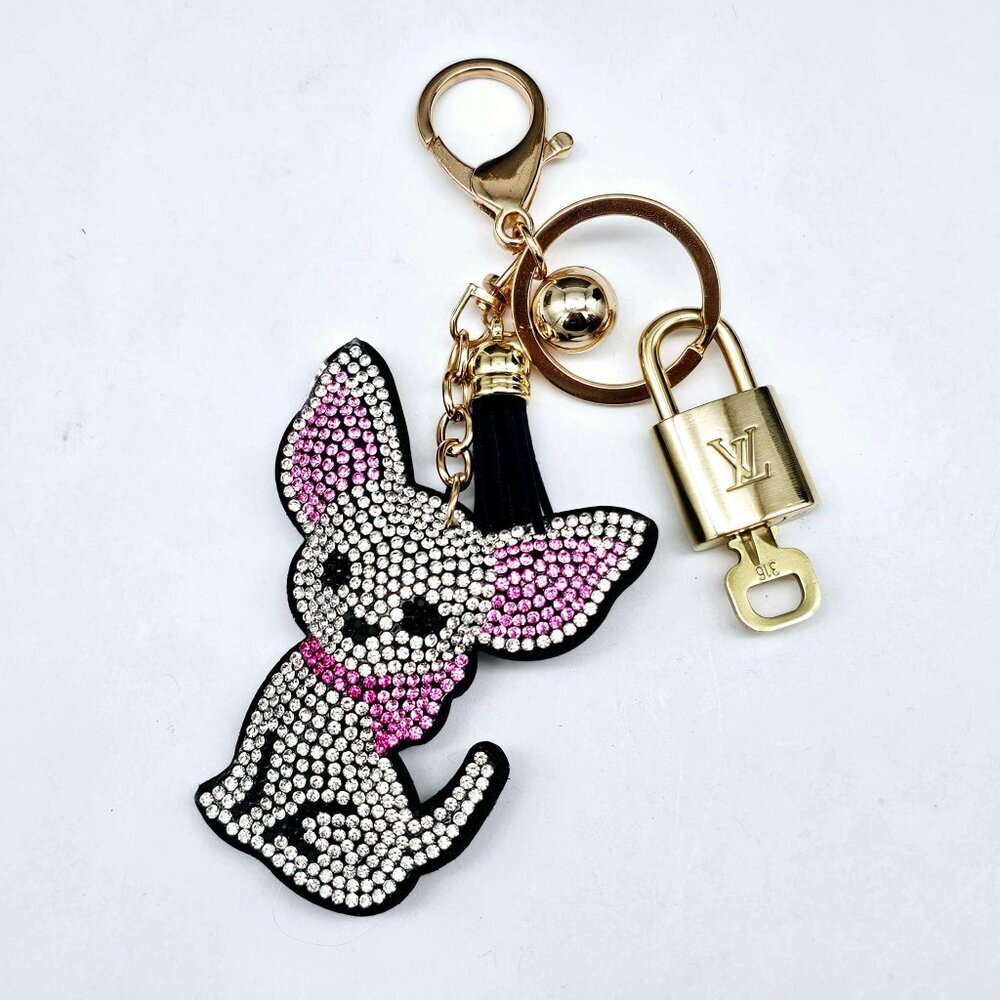 Louis Vuitton Gold Padlock 🔑 Authentic LV Unbranded Cat Keychain Bag Charm